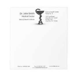 Medicinsk snake Black Bowl Hygieia White Caduceus Anteckningsblock