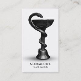 Medicinsk snake Bowl Hygieia Black White Caduceus Visitkort