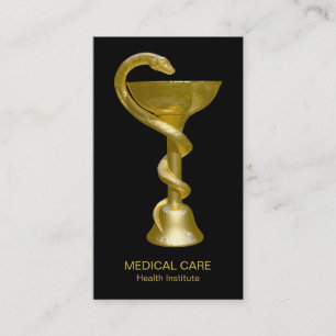 Medicinsk snake Bowl Hygieia Classy Guld Caduceus Visitkort