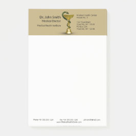 Medicinsk snake Bowl Hygieia Guld Caduceus Beige Post-it Block