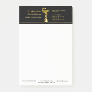 Medicinsk Snake Bowl Hygieia Guld Caduceus Classy Post-it Block