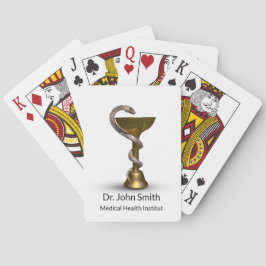 Medicinsk Snake Bowl Hygieia White Bronze Caduceus Casinokort