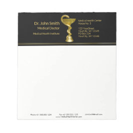 Medicinsk snake Classy Bowl Hygieia Guld Caduceus Anteckningsblock