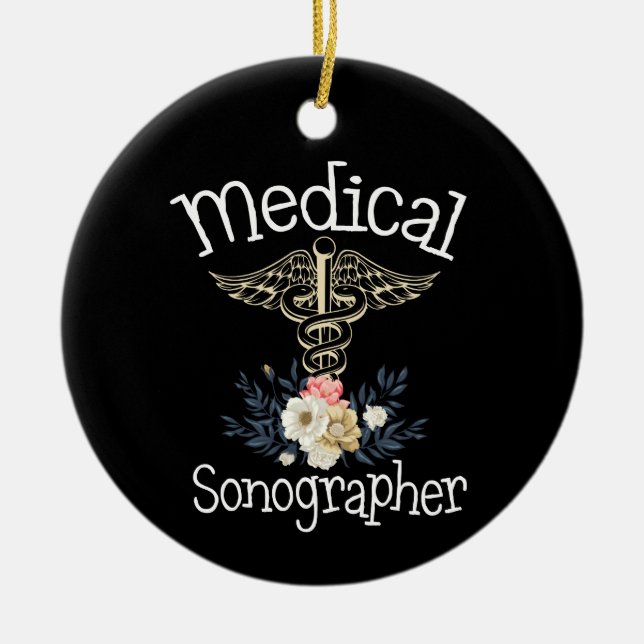 Medicinsk Sonographer Cute Sonography Gift Julgransprydnad Keramik (Framsidan)