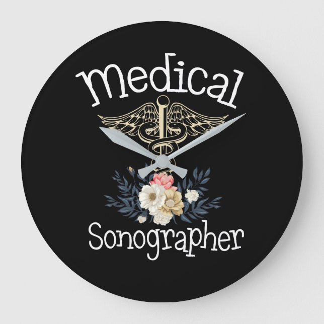 Medicinsk Sonographer Cute Sonography Gift Stor Klocka (Framsida)