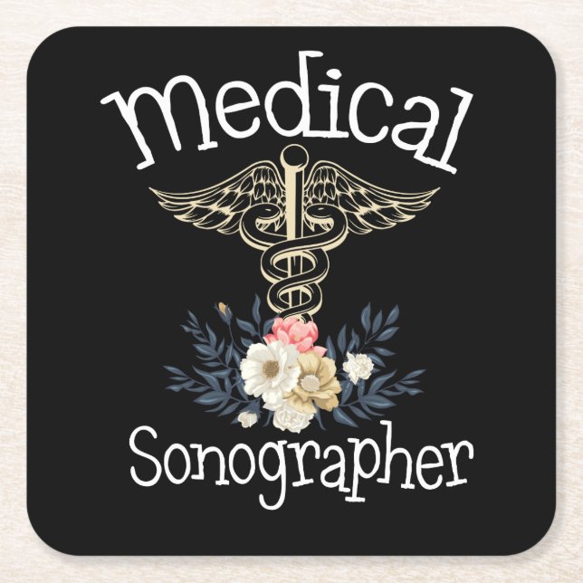 Medicinsk Sonographer Cute Sonography Gift Underlägg Papper Kvadrat (Framsidan)