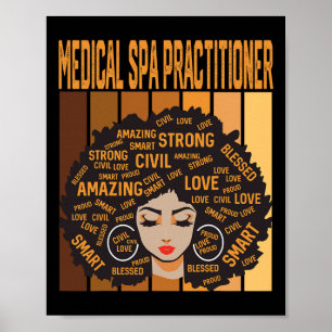 Medicinsk Spa-utövare Kraftfull svart historia mån Poster