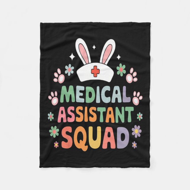 Medicinsk stant Squad Påskhare Costume Eggs Fleecefilt (Framsidan)