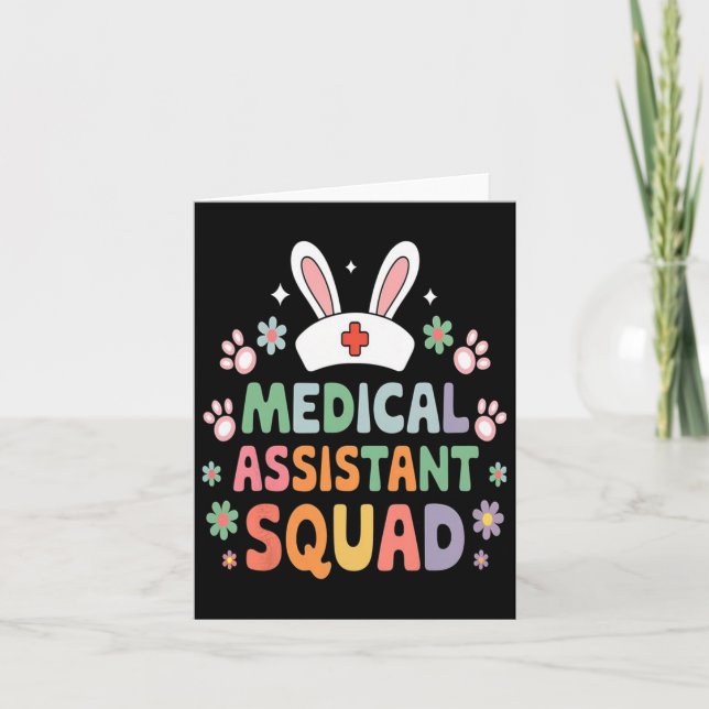 Medicinsk stant Squad Påskhare Costume Eggs Kort (Framsida)