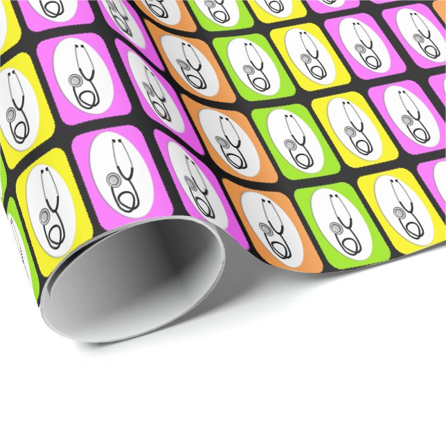 Medicinsk statiskocope Gift Wrap Citrus Presentpapper (Rullad Hörn)