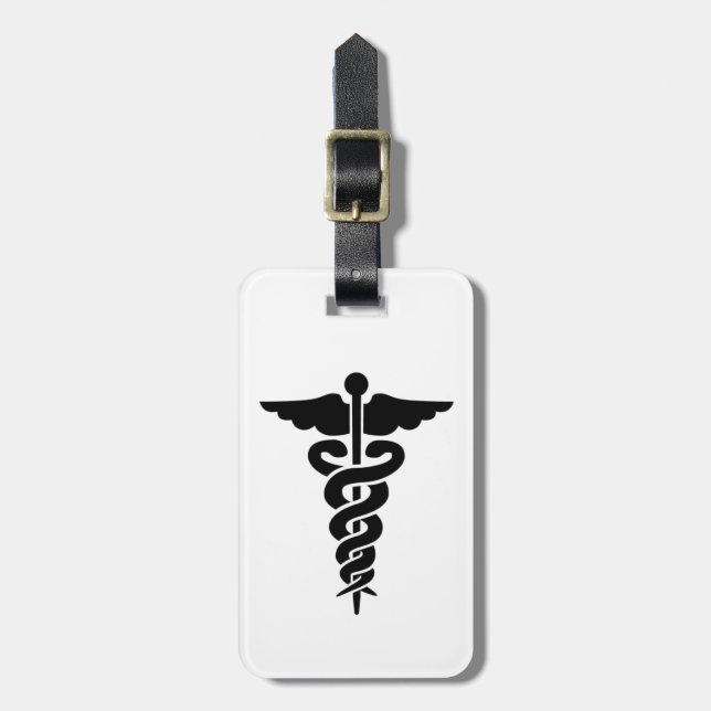 Medicinsk symbol Caduceus Bagagebricka (Vertikal Framsida)