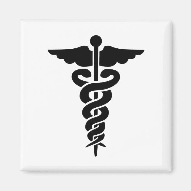 Medicinsk symbol Caduceus Magnet (Framsidan)
