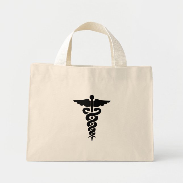 Medicinsk symbol Caduceus Mini Tygkasse (Framsidan)