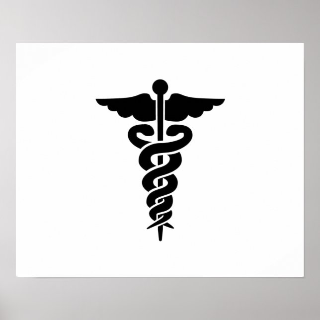 Medicinsk symbol Caduceus Poster (Framsidan)