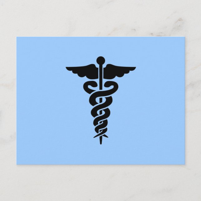 Medicinsk symbol Caduceus Vykort (Framsida)