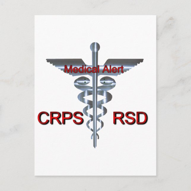 Medicinsk symbol - CRPS RSD Medicinsk varning Vykort (Framsida)