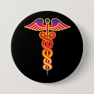 Medicinsk symbol för caduceus knapp