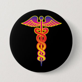 Medicinsk symbol för caduceus knapp