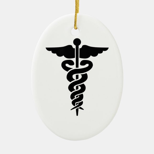Medicinsk symbol julgransprydnad keramik (Framsidan)