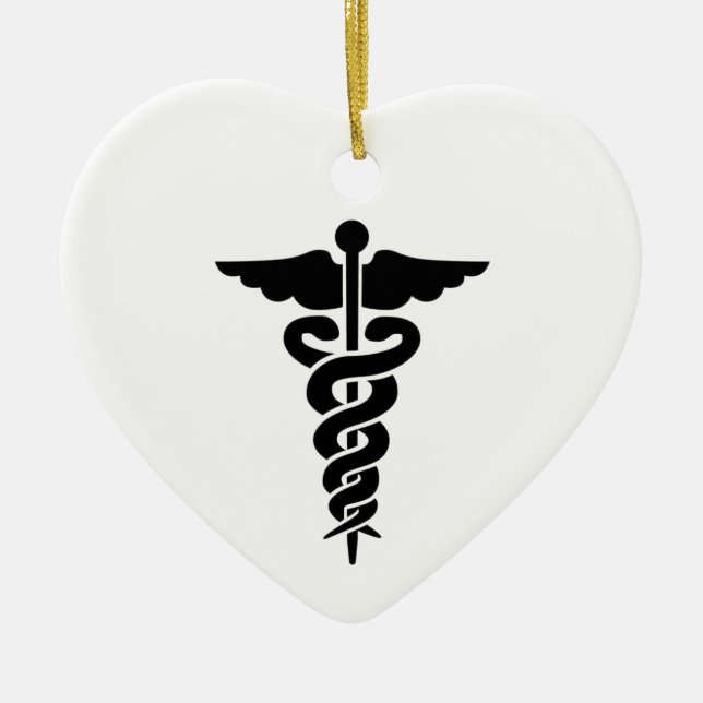 Medicinsk symbol julgransprydnad keramik (Framsidan)
