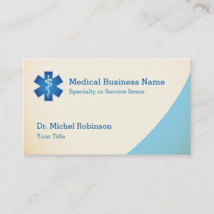 Medicinsk symbol Personal vid Asclepius - Cream Bl Visitkort