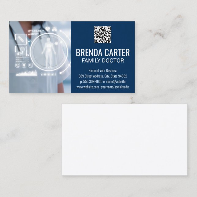Medicinsk teknik | QR Scan Code | DOKTOR Visitkort (Fram/baksida)