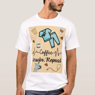 Medicinsk tvättning med ord "Kaffe, sprickor, repe T Shirt