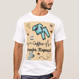 Medicinsk tvättning med ord "Kaffe, sprickor, repe T Shirt