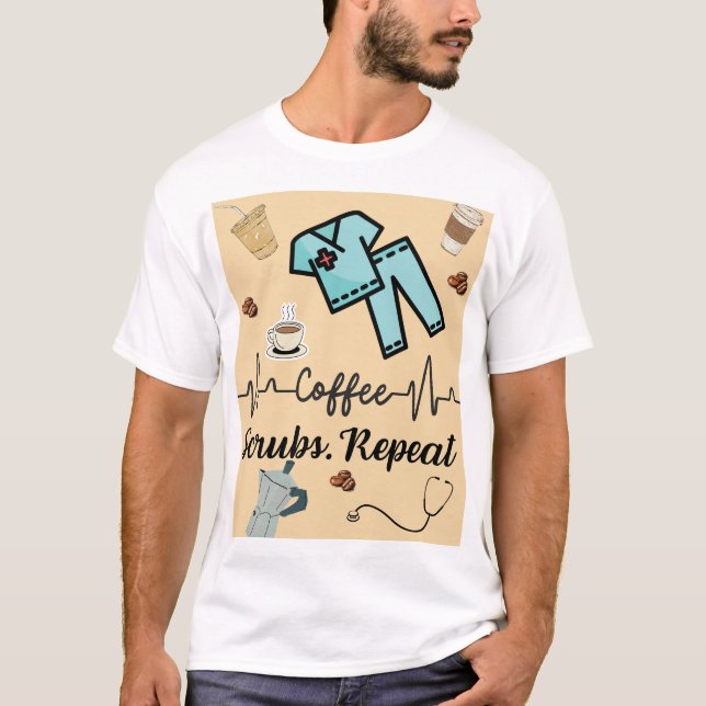 Medicinsk tvättning med ord "Kaffe, sprickor, repe T Shirt (Framsida)