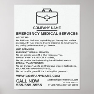 Medicinsk utformning, EMT, Sjukvårdare Reklam Poster