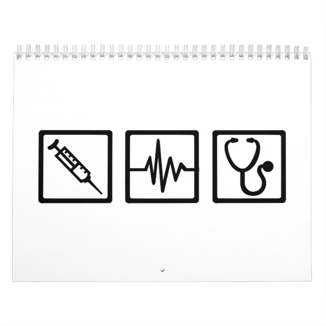 Medicinsk utrustningstetoskopinjektionsspruta kalender (Omslag)