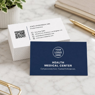 Medicinsk vårdklinik Läkare Blå Professionell Visitkort