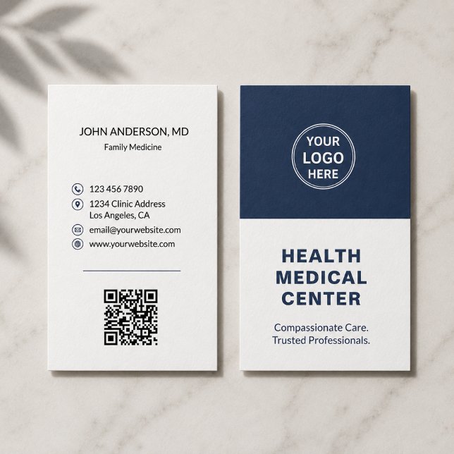 Medicinsk vårdklinik läkare Vertikal Visitkort (Medical Healthcare Clinic Doctor Vertical Business Card)