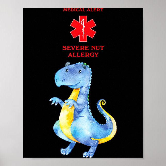 Medicinsk Varning Allvarlig Nötallergi Medvetenhet Poster (Framsidan)