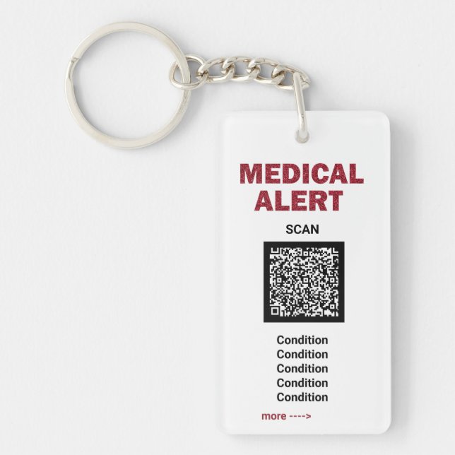 *~* Medicinsk varning AP38 QR ICE Acrylic Keychain (Framsidan)