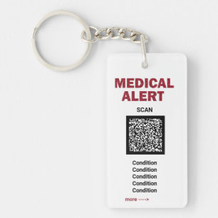 *~* Medicinsk varning AP38 QR PHOTO ICE-nyckelkedj