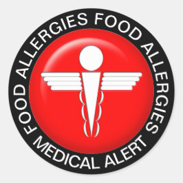 Medicinsk varning - Red Classic Round-märkning Runt Klistermärke