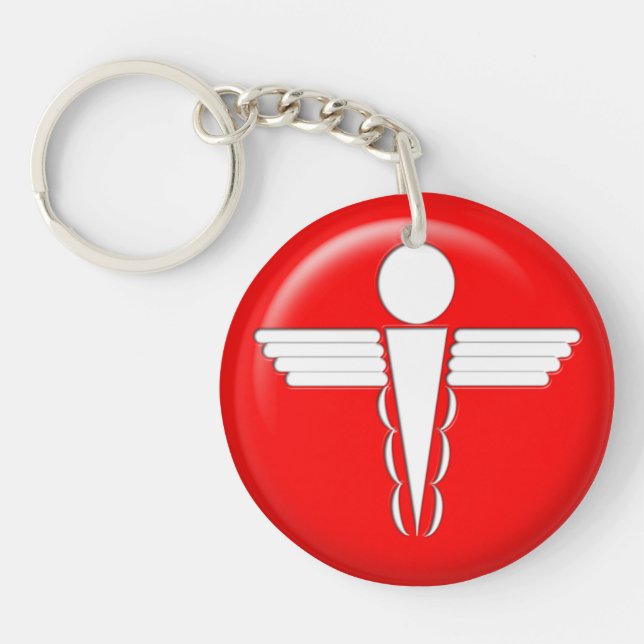 Medicinsk varning - Red Keychain (Framsidan)