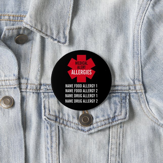 Medicinsk varningsserie Allergier Anpassa  Knapp (In Situ)