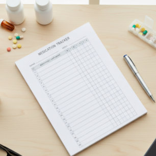 Medicinsk veckovis spårning av loggförskrivning anteckningsblock