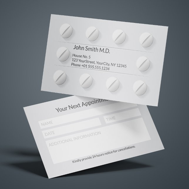 Medicinsk Vit Ren Tablettbox Piller Professionell Tidsbeställning Kort (Skapare uppladdad)