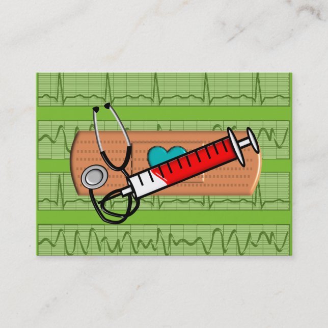 Medicinska Affärskort Big Bandaid Lime II Visitkort (Framsida)