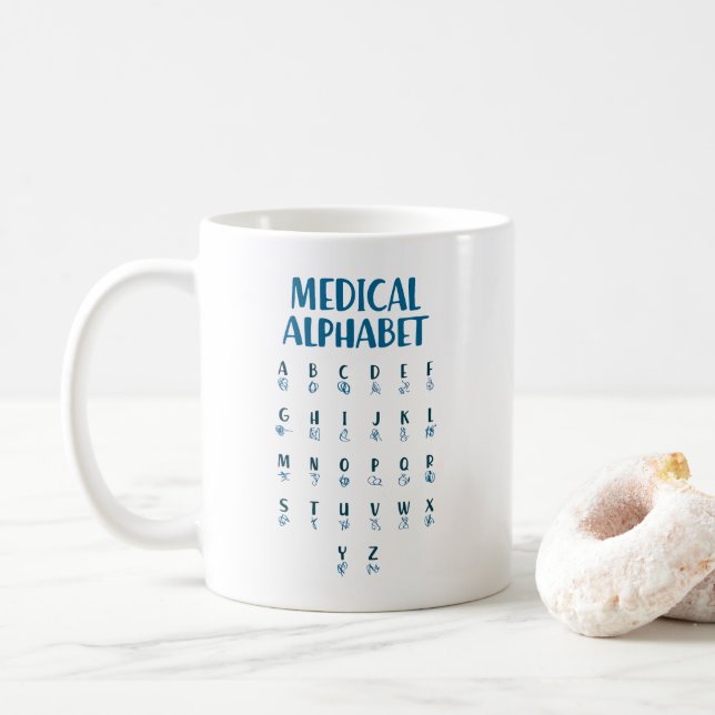 Medicinska alfabetet kaffemugg (Med munk)