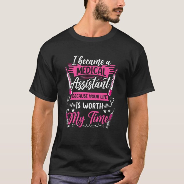 Medicinska assistenttillbehör Omvårdnads Citat T Shirt (Framsida)