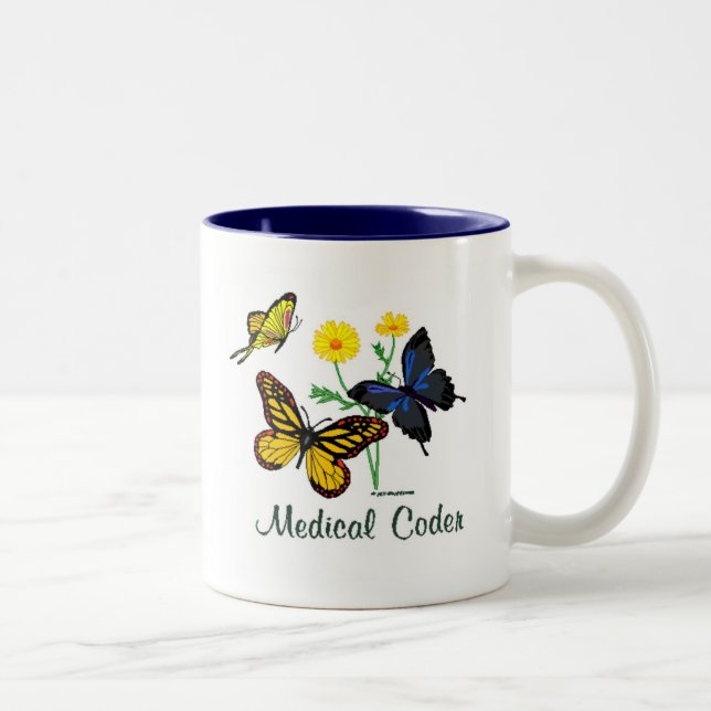 Medicinska Coderfjärilar Två-Tonad Mugg (Höger)