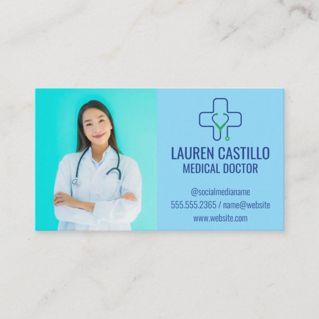 Medicinska Doktor | Sjukdomshälsovårdens Logotyp Visitkort (Framsida)