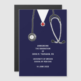 Medicinska examensfirande tillkännagivande  magnetisk inbjudningskort