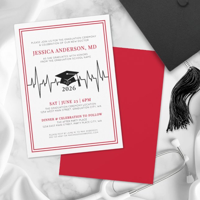 Medicinska fakultetens examen inbjudningar (Doctor Medical Nursing School Graduation Invitation)