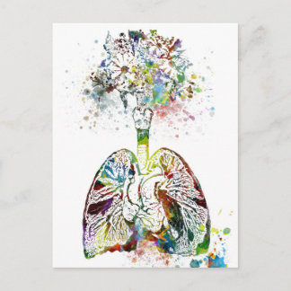 Medicinska gåvor Heart och Lungs Motif Vykort