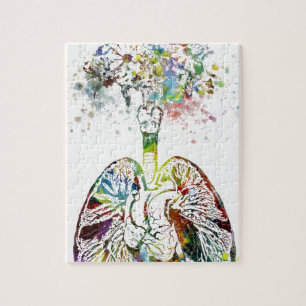 Medicinska gåvor hjärta och Lungsmotiv Pussel